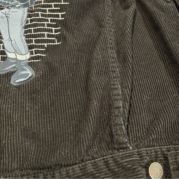 Looney Tunes Black Corduroy “The Wilder One” Bugs Bunny Jacket - XL - Picture 9 of 10
